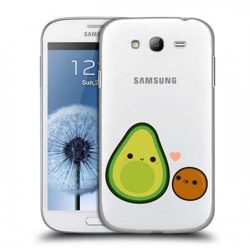 Полупрозрачный дизайнерский пластиковый чехол для Samsung Galaxy Grand Авокадо