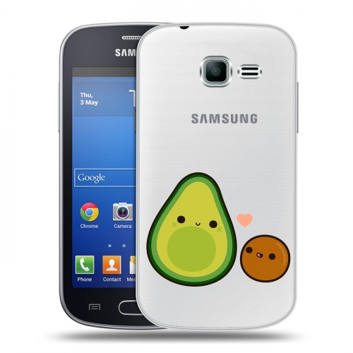 Полупрозрачный дизайнерский пластиковый чехол для Samsung Galaxy Trend Lite Авокадо