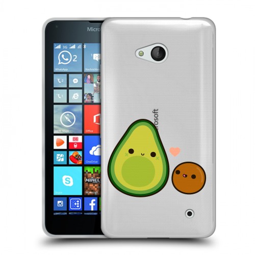 Полупрозрачный дизайнерский пластиковый чехол для Microsoft Lumia 640 Авокадо