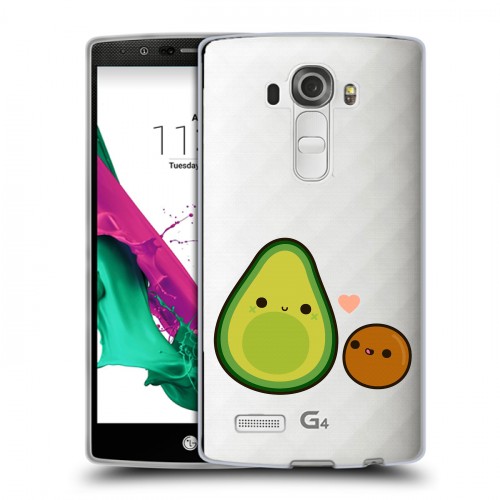 Полупрозрачный дизайнерский пластиковый чехол для LG G4 Авокадо