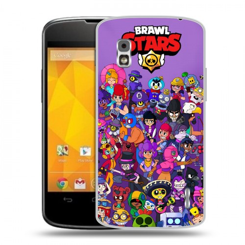 Дизайнерский пластиковый чехол для LG Google Nexus 4 Brawl Stars