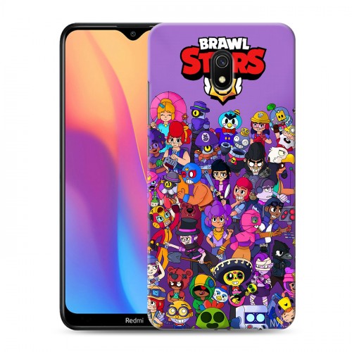 Дизайнерский силиконовый с усиленными углами чехол для Xiaomi RedMi 8A Brawl Stars