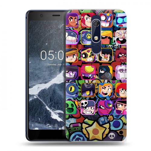 Дизайнерский пластиковый чехол для Nokia 5.1 Brawl Stars