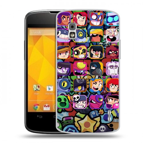 Дизайнерский пластиковый чехол для LG Google Nexus 4 Brawl Stars