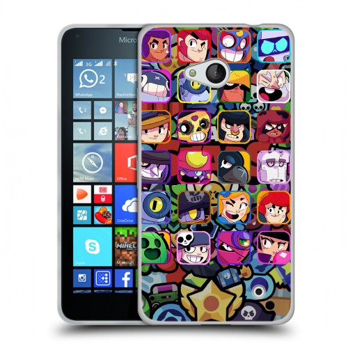 Дизайнерский пластиковый чехол для Microsoft Lumia 640 Brawl Stars