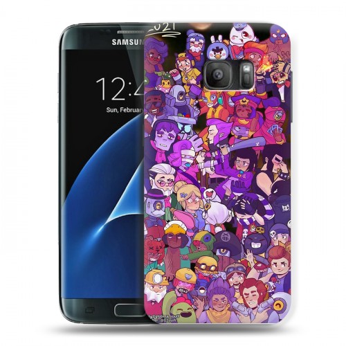 Дизайнерский силиконовый с усиленными углами чехол для Samsung Galaxy S7 Brawl Stars