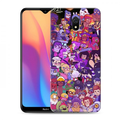 Дизайнерский силиконовый с усиленными углами чехол для Xiaomi RedMi 8A Brawl Stars