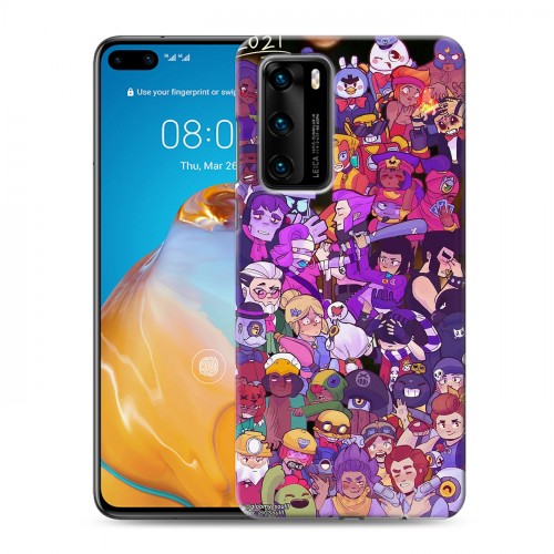 Дизайнерский пластиковый чехол для Huawei P40 Brawl Stars