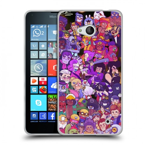 Дизайнерский пластиковый чехол для Microsoft Lumia 640 Brawl Stars