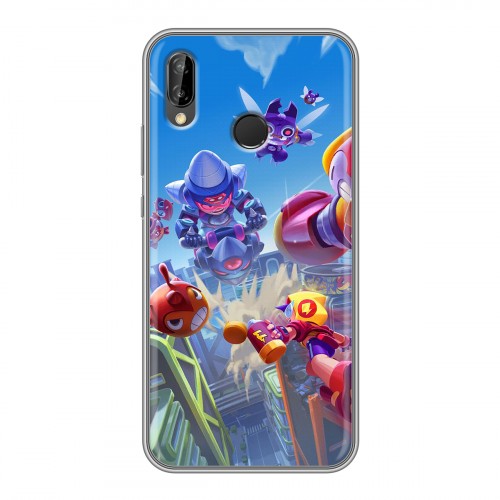 Дизайнерский силиконовый чехол для Huawei P20 Lite Brawl Stars