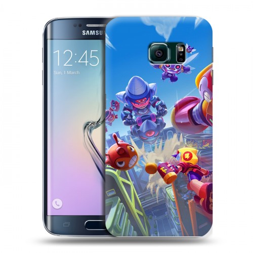 Дизайнерский пластиковый чехол для Samsung Galaxy S6 Edge Brawl Stars