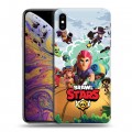 Дизайнерский силиконовый чехол для Iphone Xs Max Brawl Stars