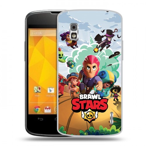 Дизайнерский пластиковый чехол для LG Google Nexus 4 Brawl Stars