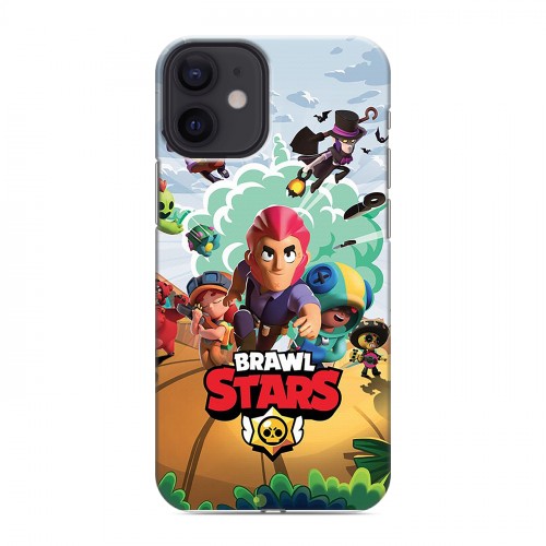 Дизайнерский силиконовый с усиленными углами чехол для Iphone 12 Mini Brawl Stars