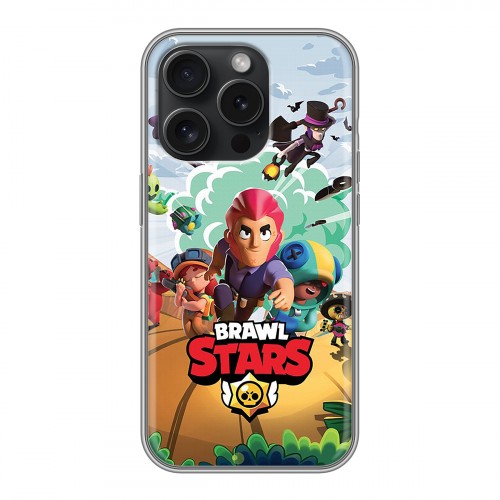 Дизайнерский силиконовый чехол для Iphone 15 Pro Brawl Stars