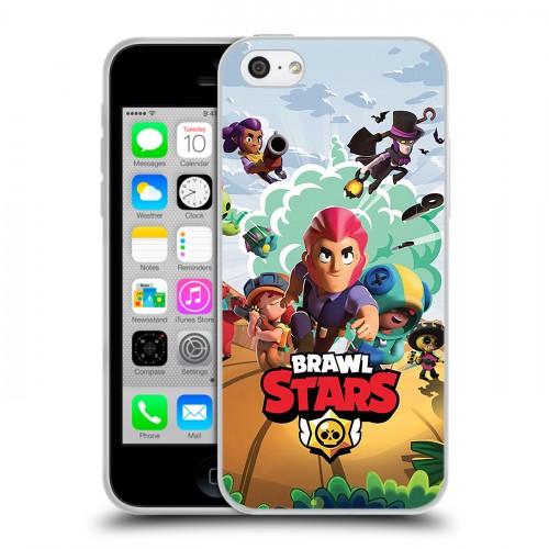 Дизайнерский пластиковый чехол для Iphone 5c Brawl Stars