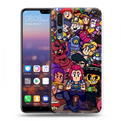 Дизайнерский силиконовый с усиленными углами чехол для Huawei P20 Pro Brawl Stars