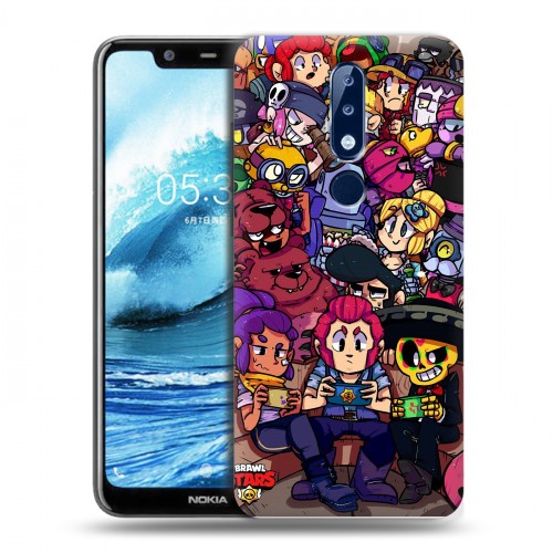 Дизайнерский пластиковый чехол для Nokia 5.1 Plus Brawl Stars