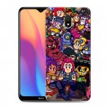 Дизайнерский силиконовый с усиленными углами чехол для Xiaomi RedMi 8A Brawl Stars