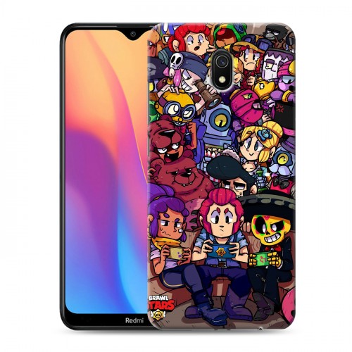 Дизайнерский силиконовый с усиленными углами чехол для Xiaomi RedMi 8A Brawl Stars