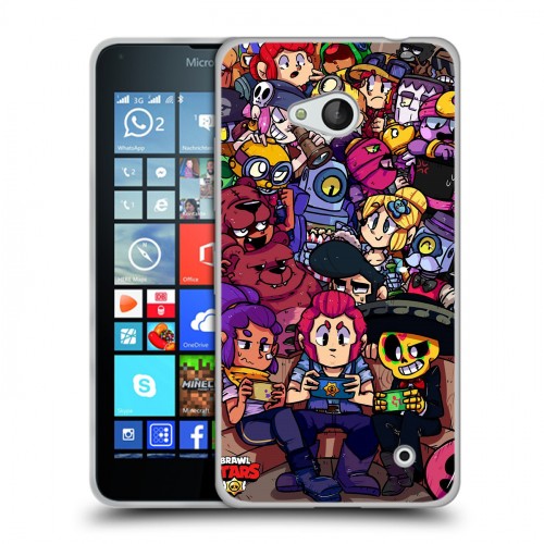 Дизайнерский пластиковый чехол для Microsoft Lumia 640 Brawl Stars