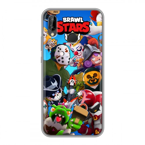 Дизайнерский силиконовый чехол для Huawei P20 Lite Brawl Stars