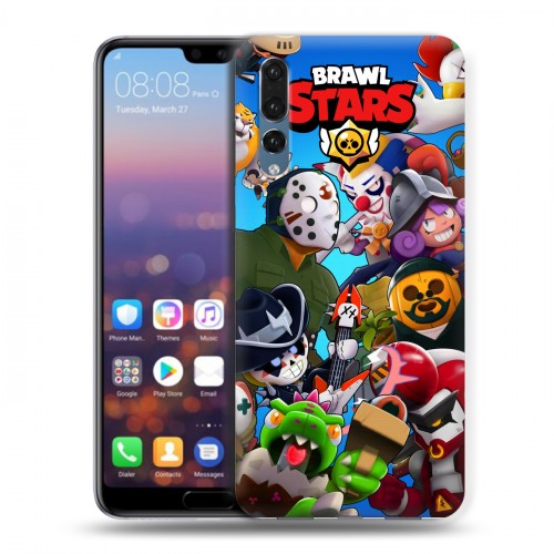 Дизайнерский силиконовый с усиленными углами чехол для Huawei P20 Pro Brawl Stars