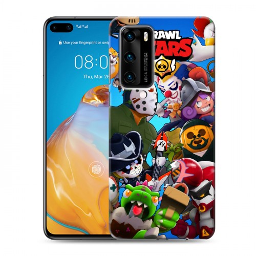 Дизайнерский силиконовый с усиленными углами чехол для Huawei P40 Brawl Stars