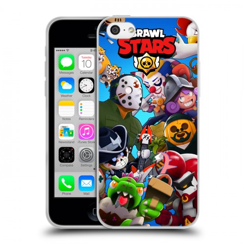 Дизайнерский пластиковый чехол для Iphone 5c Brawl Stars