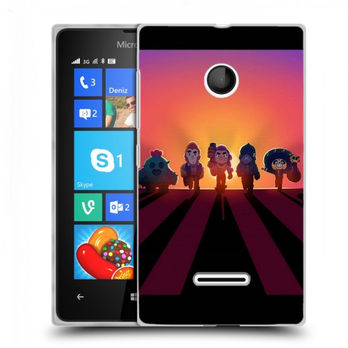 Дизайнерский пластиковый чехол для Microsoft Lumia 435 Brawl Stars