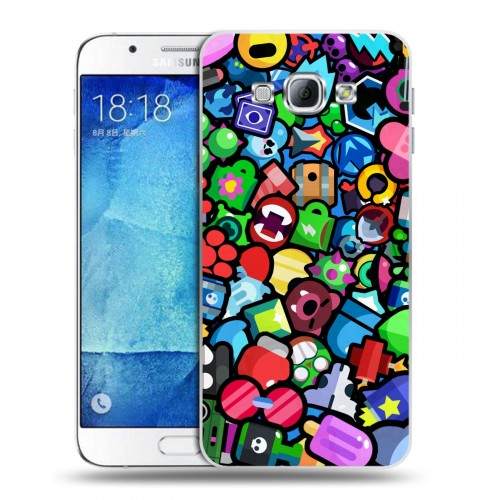 Дизайнерский пластиковый чехол для Samsung Galaxy A8 Brawl Stars