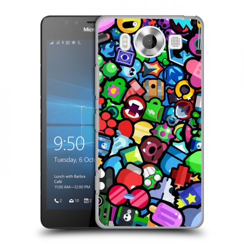 Дизайнерский пластиковый чехол для Microsoft Lumia 950 Brawl Stars