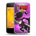 Дизайнерский пластиковый чехол для LG Google Nexus 4 Brawl Stars