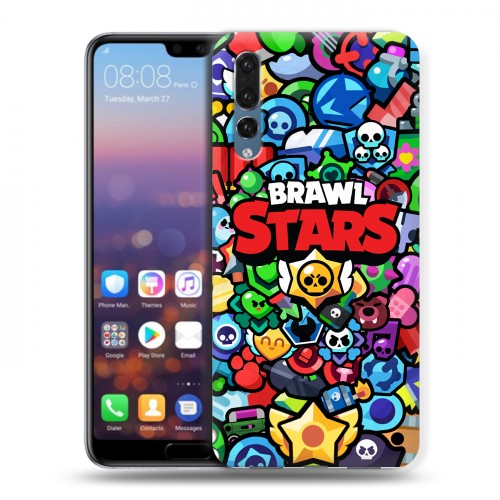 Дизайнерский силиконовый с усиленными углами чехол для Huawei P20 Pro Brawl Stars