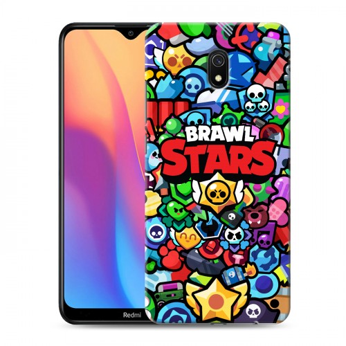 Дизайнерский силиконовый с усиленными углами чехол для Xiaomi RedMi 8A Brawl Stars