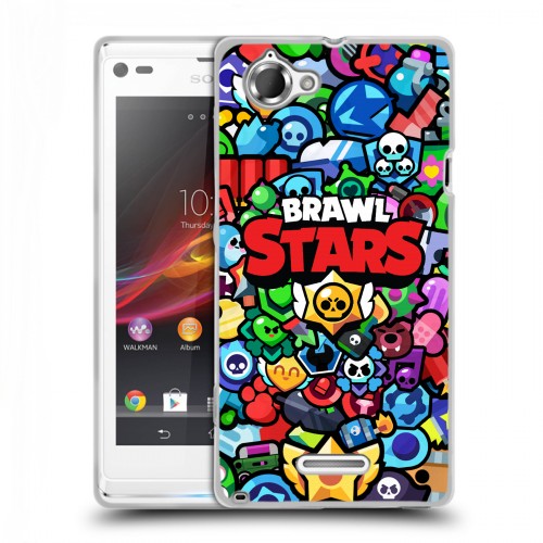 Дизайнерский пластиковый чехол для Sony Xperia L Brawl Stars