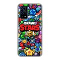 Дизайнерский силиконовый с усиленными углами чехол для OPPO A55 Brawl Stars