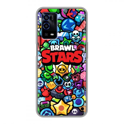 Дизайнерский силиконовый с усиленными углами чехол для OPPO A55 Brawl Stars