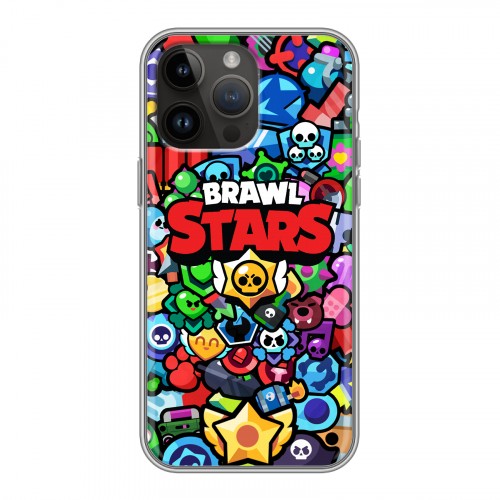 Дизайнерский силиконовый чехол для Iphone 14 Pro Max Brawl Stars