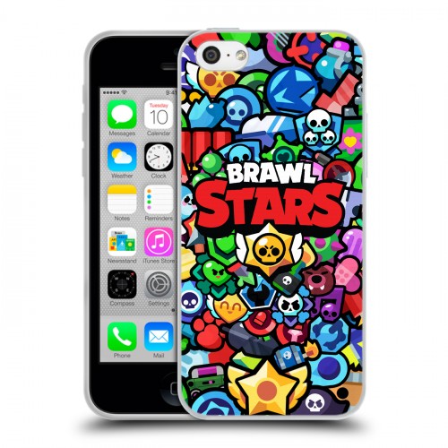 Дизайнерский пластиковый чехол для Iphone 5c Brawl Stars