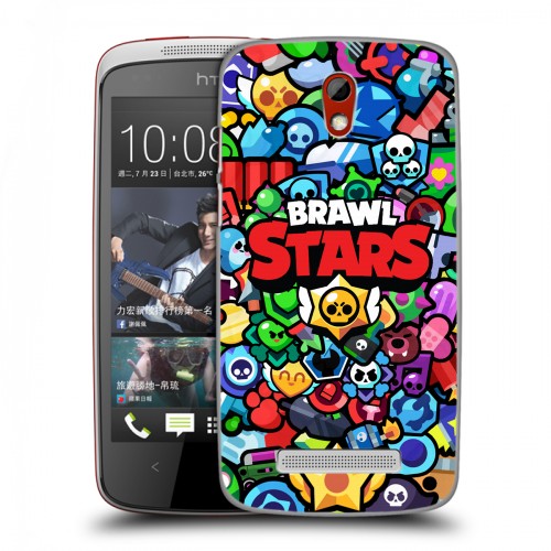 Дизайнерский пластиковый чехол для HTC Desire 500 Brawl Stars