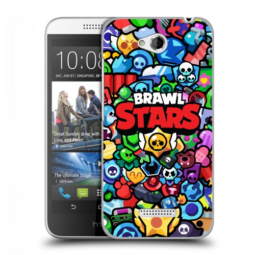 Дизайнерский пластиковый чехол для HTC Desire 616 Brawl Stars