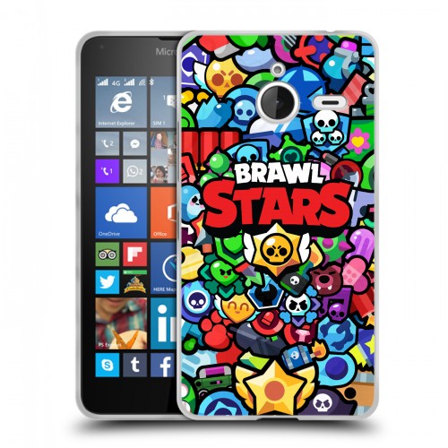Дизайнерский пластиковый чехол для Microsoft Lumia 640 XL Brawl Stars