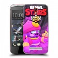 Дизайнерский пластиковый чехол для HTC Desire 500 Brawl Stars