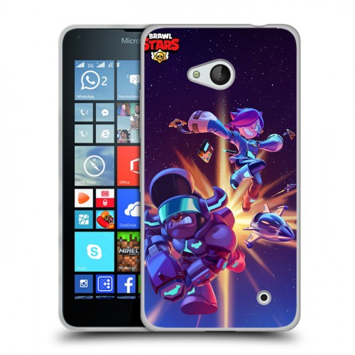 Дизайнерский пластиковый чехол для Microsoft Lumia 640 Brawl Stars