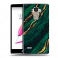 Дизайнерский пластиковый чехол для LG G4 Stylus Мрамор зеленое золото