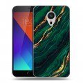 Дизайнерский пластиковый чехол для Meizu MX5 Мрамор зеленое золото