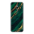 Дизайнерский силиконовый чехол для Nokia 230 Мрамор зеленое золото