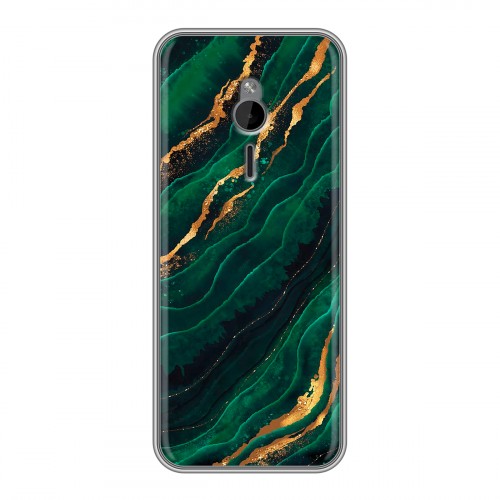 Дизайнерский силиконовый чехол для Nokia 230 Мрамор зеленое золото