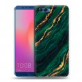 Дизайнерский пластиковый чехол для Huawei Honor View 10 Мрамор зеленое золото